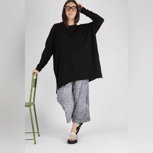 Capra Studio Cara Cotton Black Pullover Sweater One Size